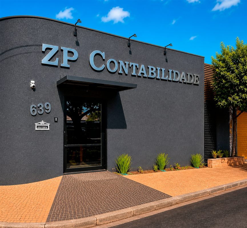Interior do escritório ZP Contabilidade — ambiente de atendimento